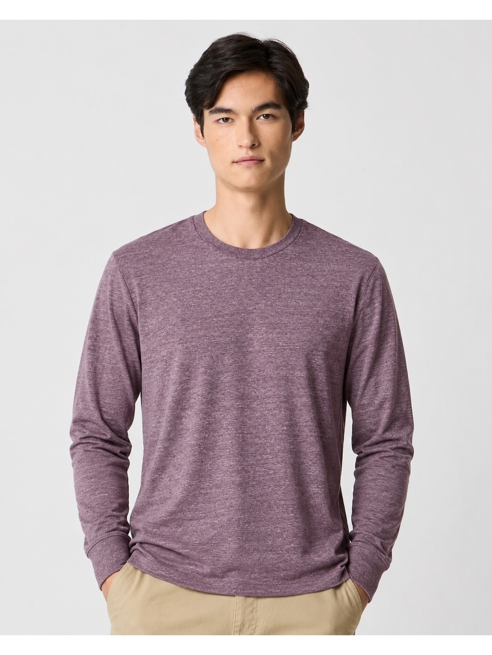 J.Crew Essential Tee Long Sleeve Heather Purple Crewneck Shirt Men’s Large